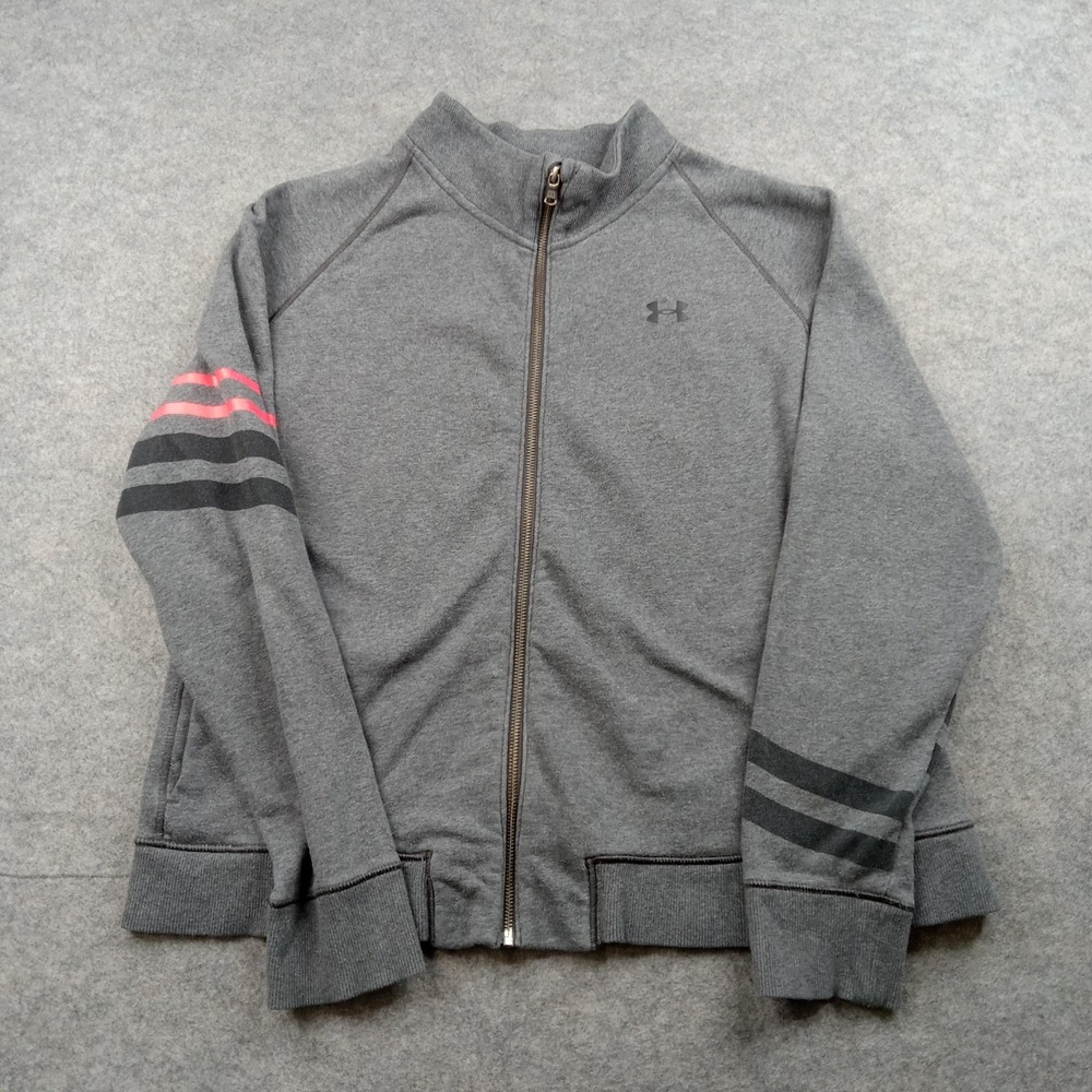 Under Armour Jacket Mens XL Gray Full Zip Loose Fit Athletic Training Sweatshirt
